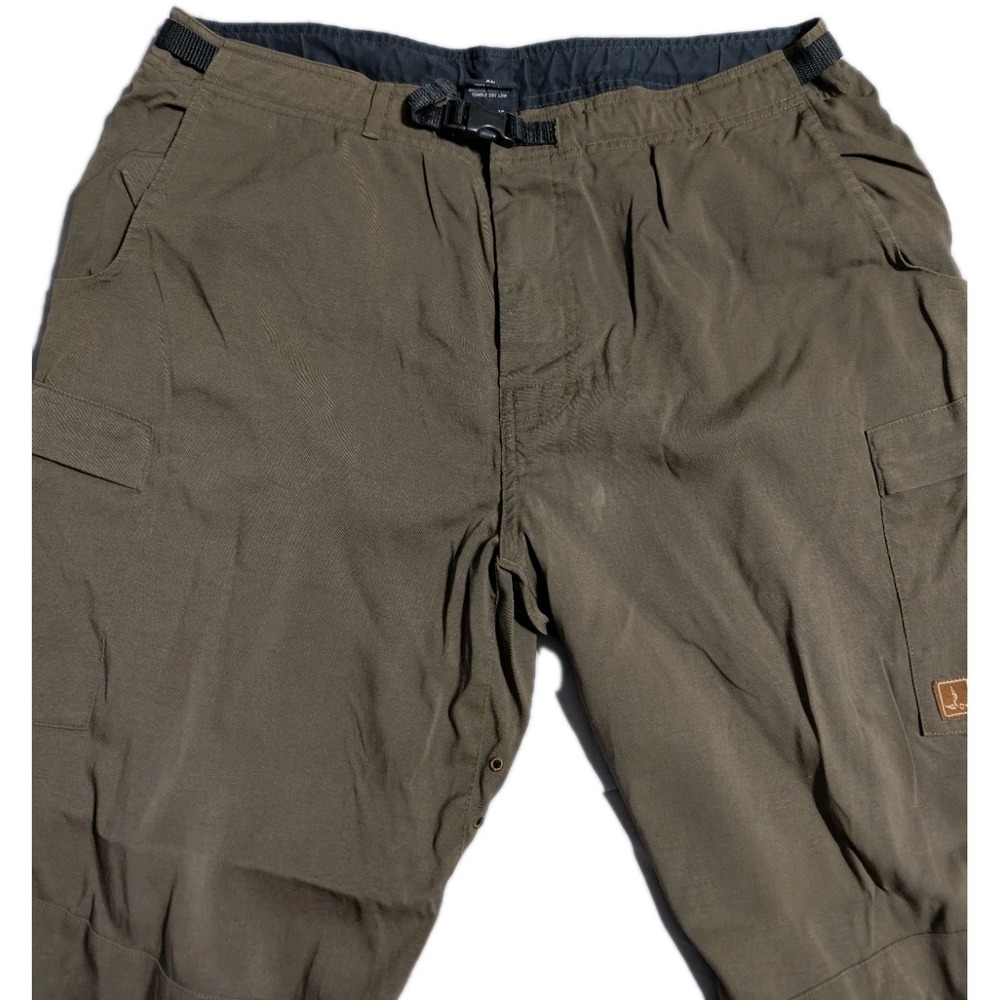 prAna Cargo Hiking Pants Mens XL Olive Belted Outdoor Climbing Utility